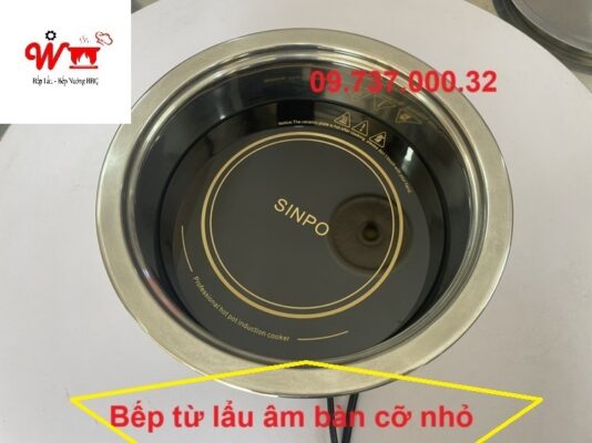 bếp từ lẩu âm bàn kích thước vừa