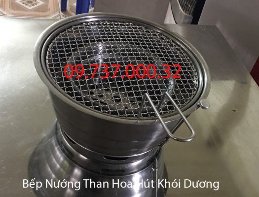 bếp nướng than hoa âm bàn hút khói bên trên