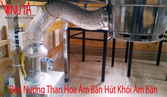 lắp đặt bếp nướng than hoa inox âm bàn hút khói âm