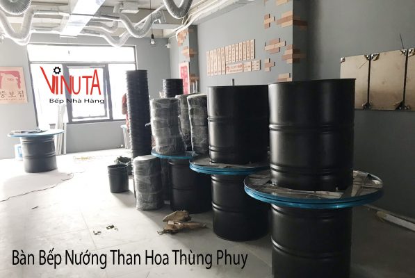 bàn bếp nướng than hoa thùng phuy