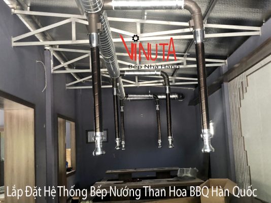 hệ thống hút khói bếp nướng than hoa bbq hàn quốc