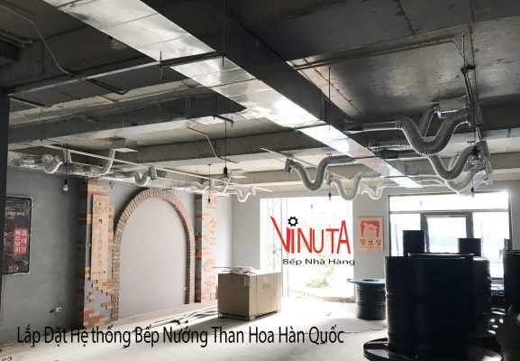 lắp đặt hệ thống bếp nướng than hoa hàn quốc