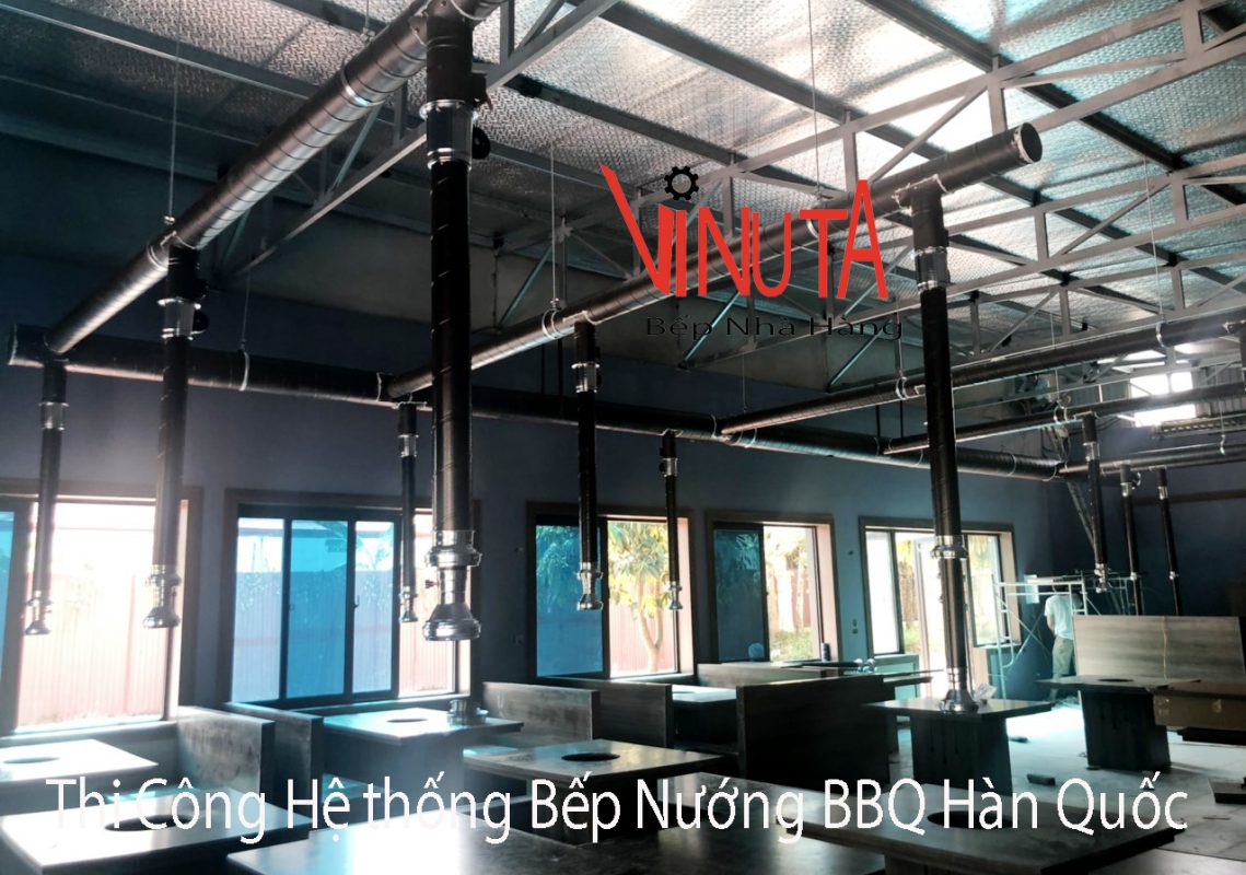 thi công hệ thống bếp nướng bbq hàn quốc