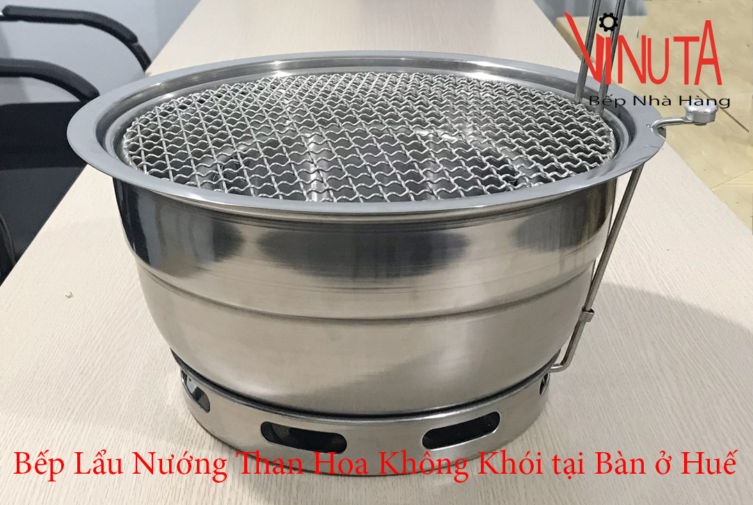 bếp lẩu nướng than hoa không khói tại bàn ở huế