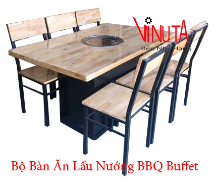 bộ bàn ăn lẩu nướng bbq buffet