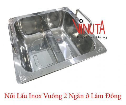 nồi lẩu inox vuông 2 ngăn ở lâm đồng