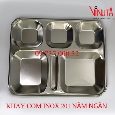 khay cơm inox 201 năm ngăn