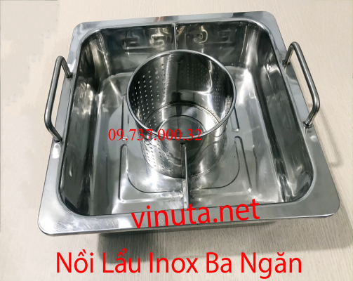 nồi lẩu inox 3 ngăn