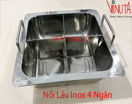 nồi lẩu inox 4 ngăn