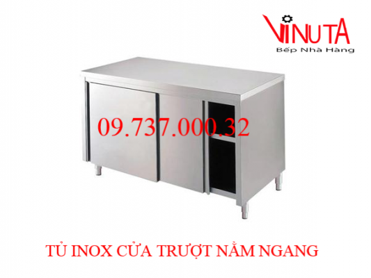 tủ inox cửa trượt nằm ngang