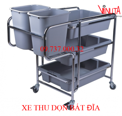 xe thu dọn bát đĩa