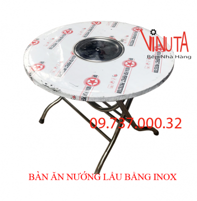 bàn ăn nướng lẩu bằng inox