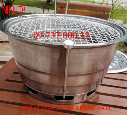 bếp nướng âm bàn bằng inox