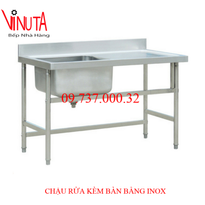 chậu rửa kèm bàn bằng inox