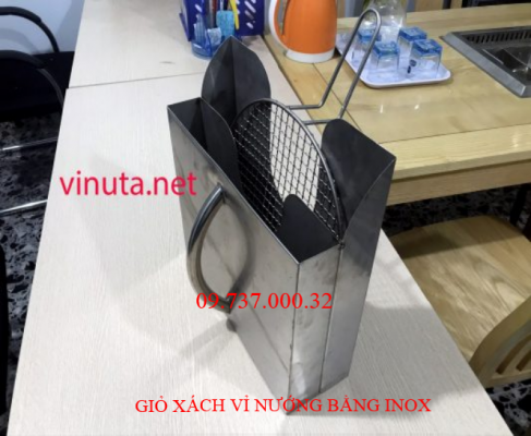 giỏ xách vỉ nướng bằng inox