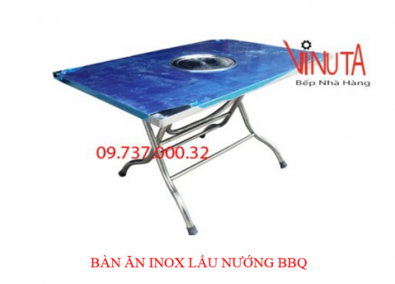 bàn ăn inox lẩu nướng bbq