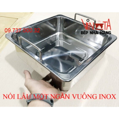 nồi lẩu một ngăn vuông inox