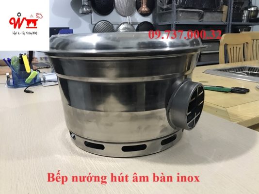 bếp nướng hút dương âm bàn inox