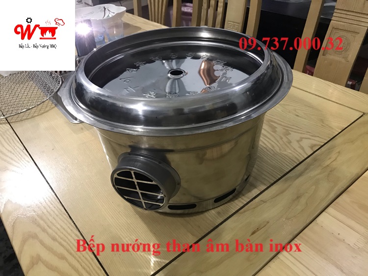 bếp nướng than âm bàn inox