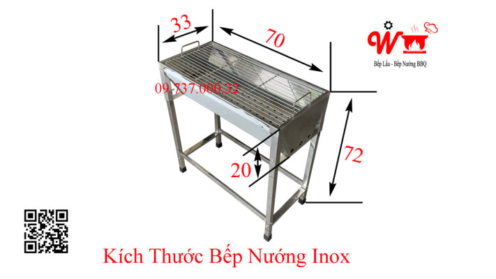 kích thước bếp nướng inox