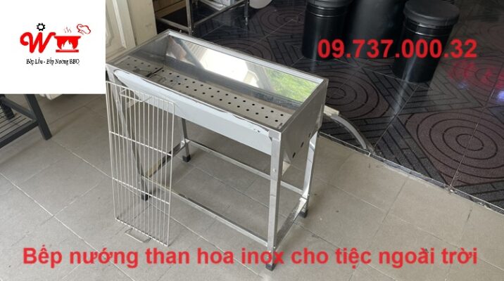 bếp nướng than hoa inox cho tiệc ngoài trời