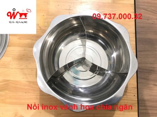 nồi inox vành hoa chia ngăn