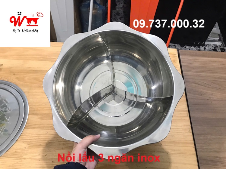 nồi lẩu 3 ngăn inox