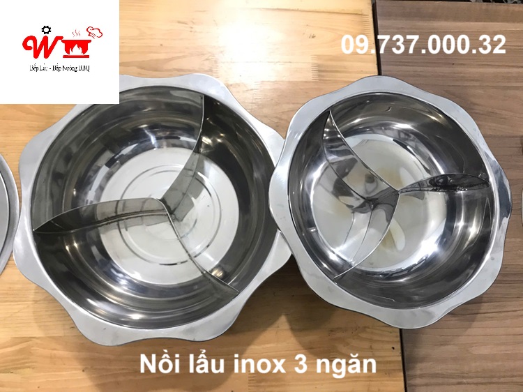 nồi lẩu inox 3 ngăn