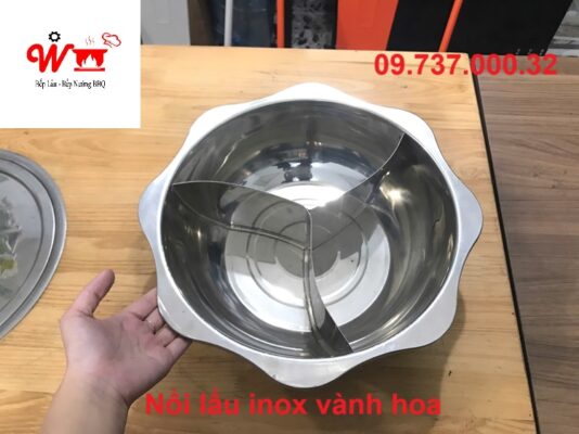 nồi lẩu inox vành hoa