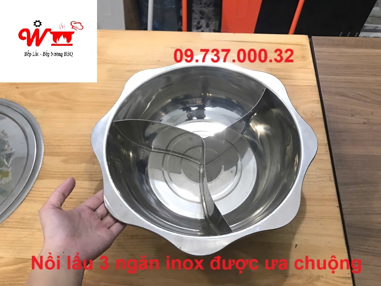 nồi lẩu 3 ngăn inox được ưa chuộng