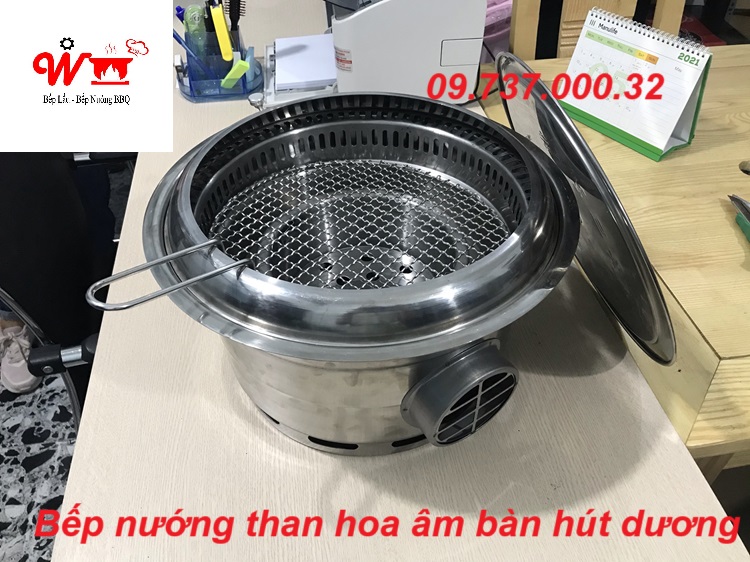 bếp nướng than hoa âm bàn hút dương