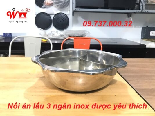 nồi ăn lẩu 3 ngăn inox được yêu thích