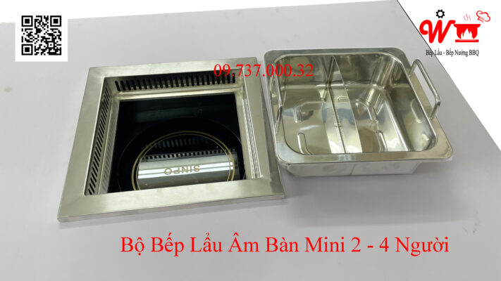 bộ bếp lẩu âm bàn mini 2-4 người