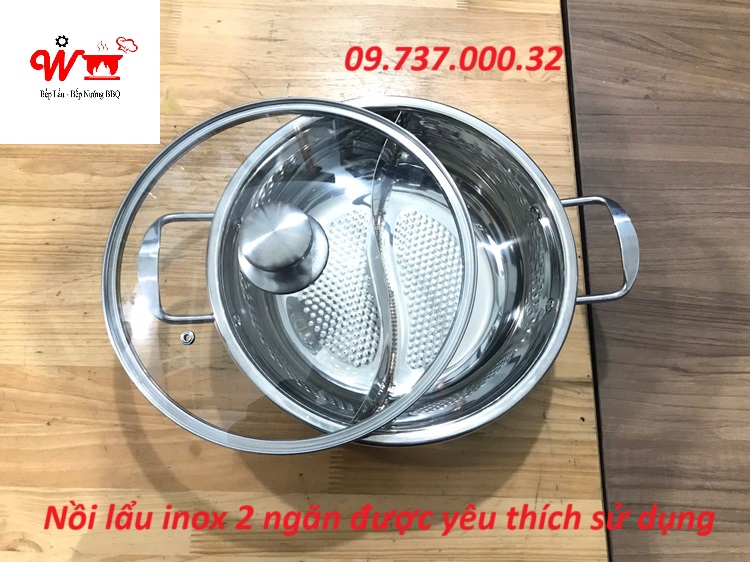 Nồi lẩu inox 2 ngăn được yêu thích sử dụng