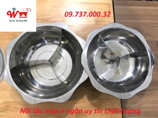 nồi lẩu inox 3 ngăn uy tín chất lượng