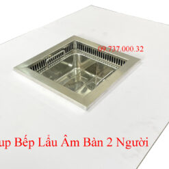 setup bếp lẩu âm bàn cho 2 người