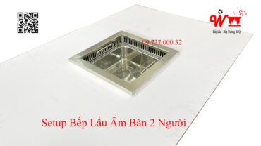 setup bếp lẩu âm bàn cho 2 người