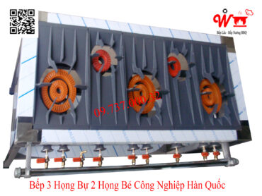 Bếp 3 họng bự 2 họng bé công nghiệp Hàn Quốc