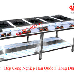 Bếp công nghiệp Hàn Quốc 5 họng dùng Gas