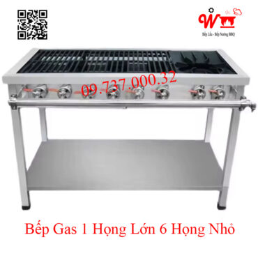 Bếp Gas 1 họng lớn 6 họng nhỏ