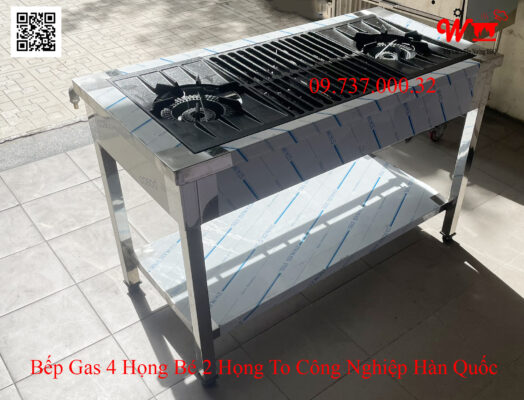 Bếp Gas 4 họng bé 2 họng to công nghiệp Hàn Quốc