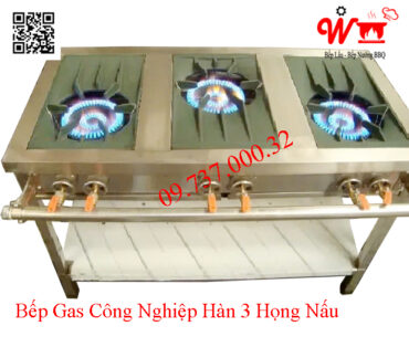 Bếp gas công nghiệp Hàn 3 họng nấu