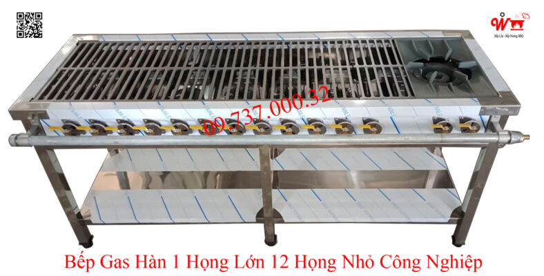 Bếp Gas Hàn 1 họng lớn 12 họng nhỏ công nghiệp