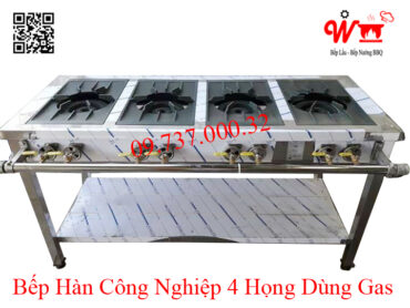 Bếp Hàn Công NGhiệp 4 họng dùng Gas