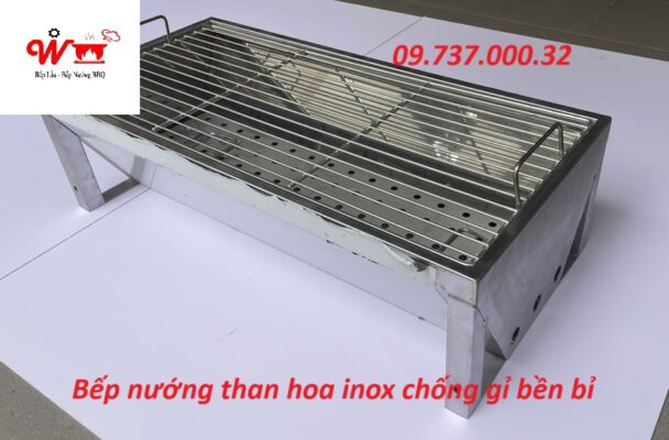 bếp nướng than hoa inox chống gỉ bền bỉ