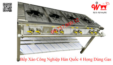Bếp xào công nghiệp hàn quốc 4 họng dùng gas