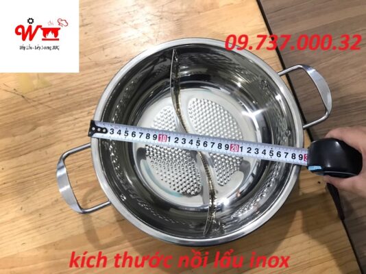 kích thước nồi lẩu inox