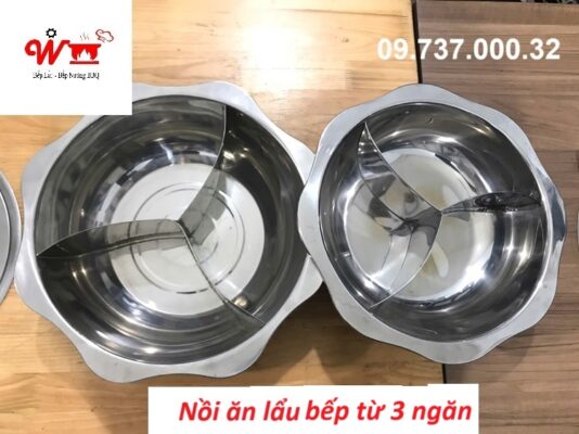 nồi ăn lẩu bếp từ 3 ngăn