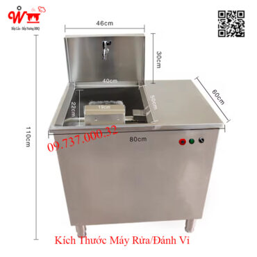 Kích thước máy rửa/đánh vỉ nướng