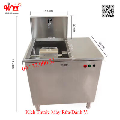 Kích thước máy rửa/đánh vỉ nướng